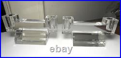 Vintage BACCARAT Crystal Art Deco Style Double Candleticks, Pair