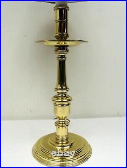 Vintage Baldwin Brass 29 James River Candlestick Table Lamp with Black Shade USA