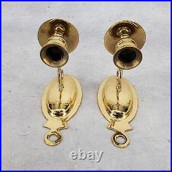 Vintage Baldwin Brass 7441 Colonial Williamsburg Brass Candlestick Wall Sconces