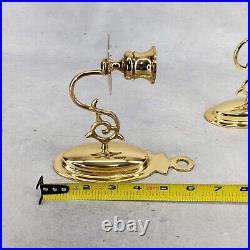 Vintage Baldwin Brass 7441 Colonial Williamsburg Brass Candlestick Wall Sconces