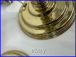 Vintage Baldwin Colonial Williamsburg Brass Candlestick Lamp Pair TESTED