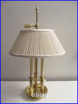 Vintage Baldwin Solid Brass 2 Light 3 Candlestick Bouillotte Lamp made in USA