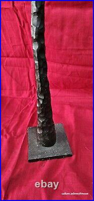 Vintage. Bespoke wrought iron candlestick. Solid Metal. Over 40 years old