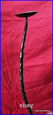 Vintage. Bespoke wrought iron candlestick. Solid Metal. Over 40 years old