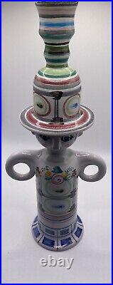 Vintage Bjorn Wiinblad Pottery Signed 84 Danmark Ceramic Candle Holder 10 1/2