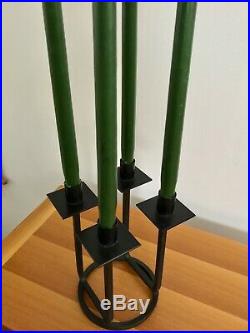 Vintage Black Iron Mid Century Candlestick By From Van Keppel Green