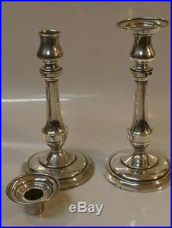 Vintage Black Star & Frost Weighted Sterling Candle Sticks Monogrammed EHD