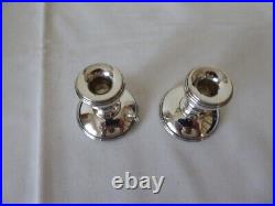 Vintage Box Pair Hm Silver Birm 1987 Small Candlestick Taperstick Holders 1.7