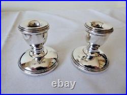 Vintage Box Pair Hm Silver Birm 1987 Small Candlestick Taperstick Holders 1.7