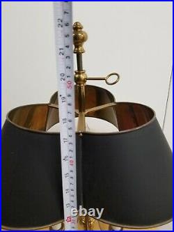 Vintage Brass 3 Candlestick Bouillotte Lamp with Metal Shade Frederick Cooper