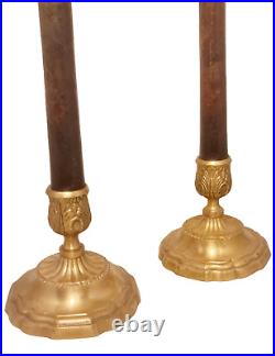 Vintage Brass Beaded Candlestick Holders