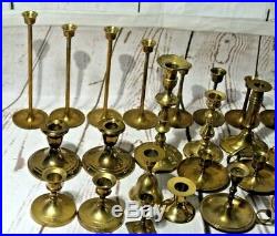 Vintage Brass Candle CandleStick Lot Of 23 Taper Holders Wedding Decor Party