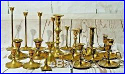 Vintage Brass Candle CandleStick Lot Of 23 Taper Holders Wedding Decor Party