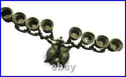 Vintage Brass Candle Holder Kiddush Decorative Silver Plated Candlestick Israel
