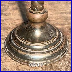 Vintage Brass Candlestick Barley Twist Church