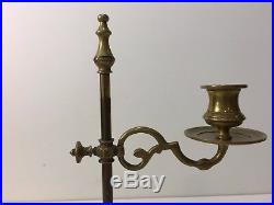 Vintage Brass Candlestick Holder, Bankers, Piano, Students, 10 Tall x 6 1/2 W