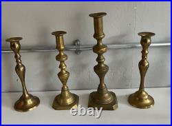 Vintage Brass Candlestick Holders Lot Of 10