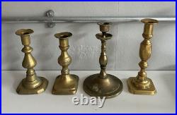 Vintage Brass Candlestick Holders Lot Of 10