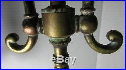 Vintage Brass Candlestick Lamp With Dual Early Hubbell Sockets Unique