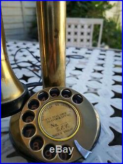 Vintage Brass Candlestick Telephone G E C England Vintage GEC Candlestick Phone