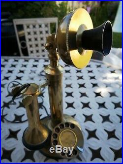 Vintage Brass Candlestick Telephone G E C England Vintage GEC Candlestick Phone