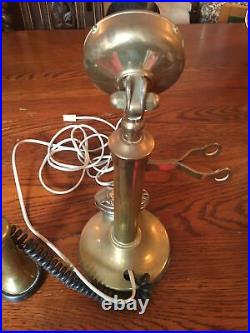 Vintage Brass Candlestick Telephone Working