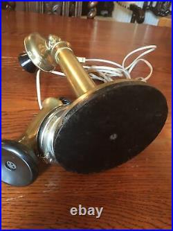 Vintage Brass Candlestick Telephone Working