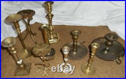 Vintage Brass Candlesticks Candle Holders Wedding Patina Lot of 30