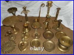 Vintage Brass Candlesticks Candle Holders Wedding Patina Lot of 30