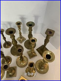 Vintage Brass Candlesticks Holders Wedding Home Decor 17 Pc Lot Party Great Lot