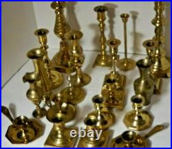 Vintage Brass Candlesticks Holders Wedding Home Decor 20pc Lot