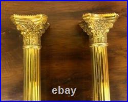 Vintage Brass Corinthian Column Candlesticks 10 Set of 2