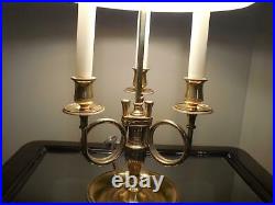 Vintage Brass French Bouillotte Candlestick 3-Way Table Lamp