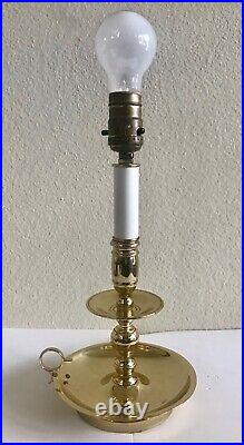 Vintage Brass French Bouillotte Candlestick Style Desk / Table Lamp 16