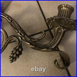 Vintage Brass Wall Mounted Candlestick Sconce Rococo Ornate Quality