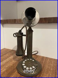 Vintage Brass Western Electric Candlestick Rotary Dial Telephone 1913-19