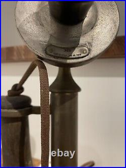 Vintage Brass Western Electric Candlestick Rotary Dial Telephone 1913-19