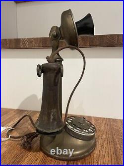 Vintage Brass Western Electric Candlestick Rotary Dial Telephone 1913-19