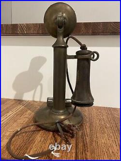 Vintage Brass Western Electric Candlestick Rotary Dial Telephone 1913-19