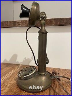 Vintage Brass Western Electric Candlestick Rotary Dial Telephone 1913-19