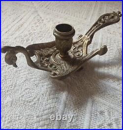 Vintage Brass bronze Candle Holder Phoenix