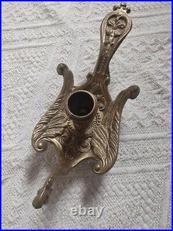 Vintage Brass bronze Candle Holder Phoenix