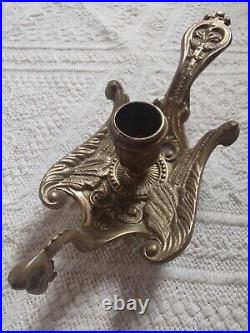 Vintage Brass bronze Candle Holder Phoenix