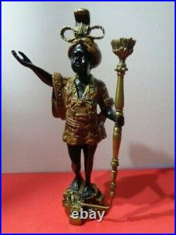 Vintage Bronze Blackamoor Statue/Candlestick Holder/Sculpture (15 by 7 by 5)