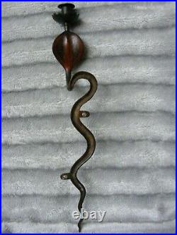 Vintage Bronze Cobra Snake Wall Sconce Candleholder Candle Stick Holder