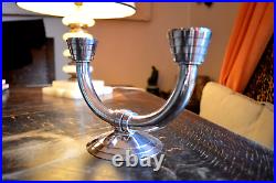 Vintage Candelabra Candle Holder Christofle France Art Deco Silver Plated