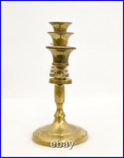 Vintage Candlestick Decorative Brass 5 Five Candle Holder Handmade Decor Gold