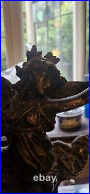 Vintage Candlestick Metal Nude Woman Candle holder Girl Statuette Lady Candle