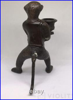 Vintage Candlestick Monkey Bronze Sculpture Austria Decor Magic Rare Old 20th