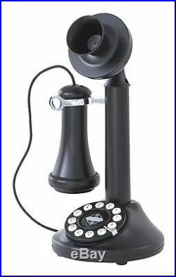 Vintage Candlestick Phone Rotary Dial Old Desk Telephone Home Black Replica New